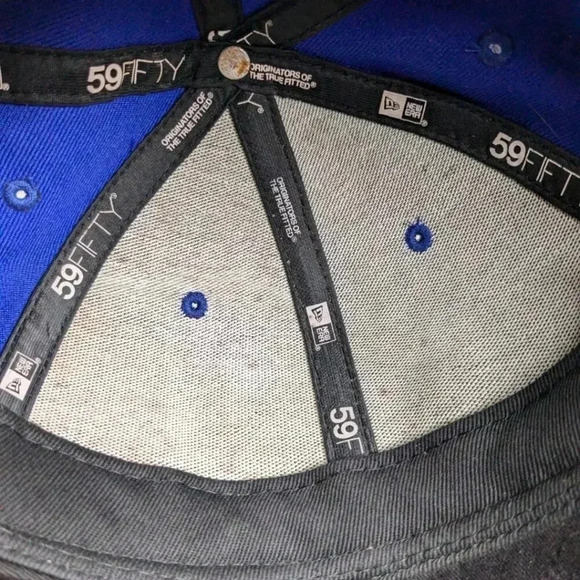 New Era Men's 5950 Blue Jays Fitted Baseball Cap Blue 100% Wool Size 7 3/4" - Picture 10 of 10